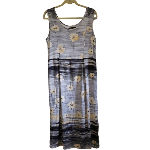 Vintage Jams World Hawaii Small Coal Flower Maxi Dress, Size L - Picture 1 of 11